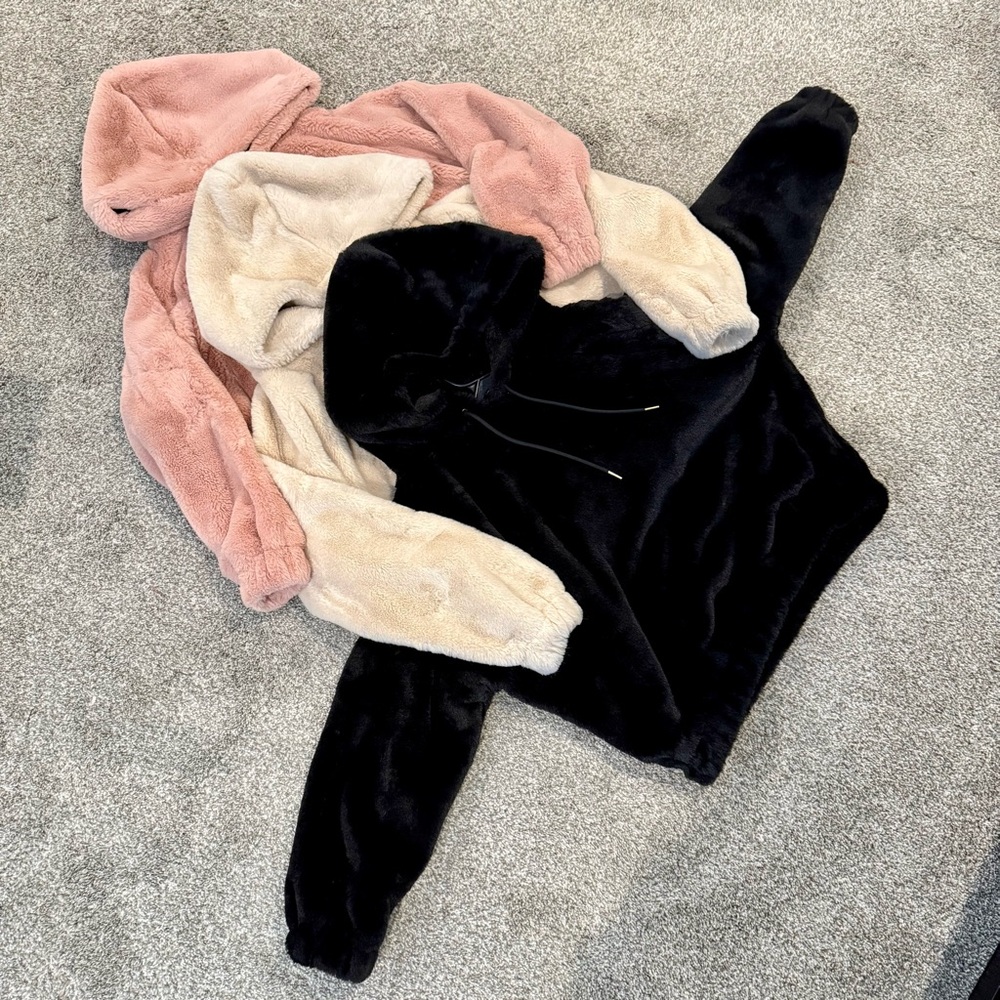 3 Piece Express Faux Fur Hoodie Bundle | Size S | Like Brand New | $300+ Retail
